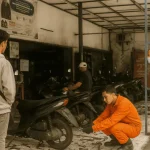 Sebuah Bengkel Tempat Perbaikan Kendaraan Bermotor
